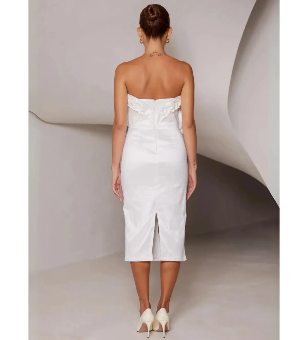 Elle Zeitoune Marley Midi Dress in White Size AU 12 - Image 2