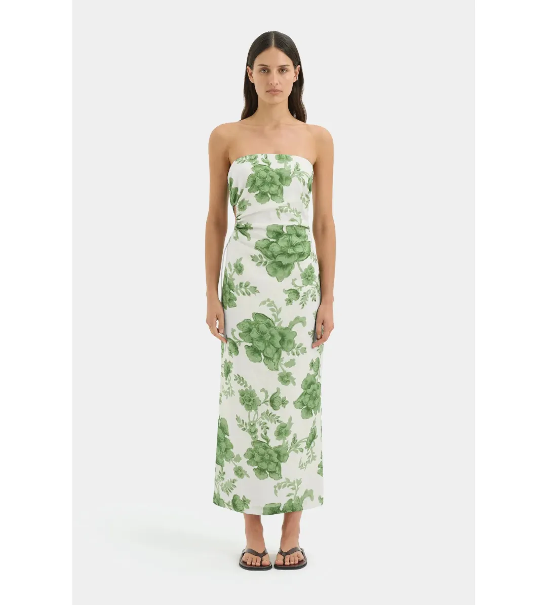 Sir the Label Gardella Strapless Midi Dress Frisa Print Size 0 AU 6 for rent on The Volte - main image