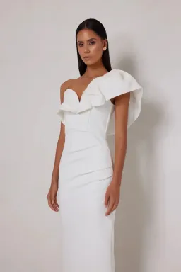 Elle Zeitoune Sharleene Midi Dress in White Size 14 for rent on The Volte - image 3