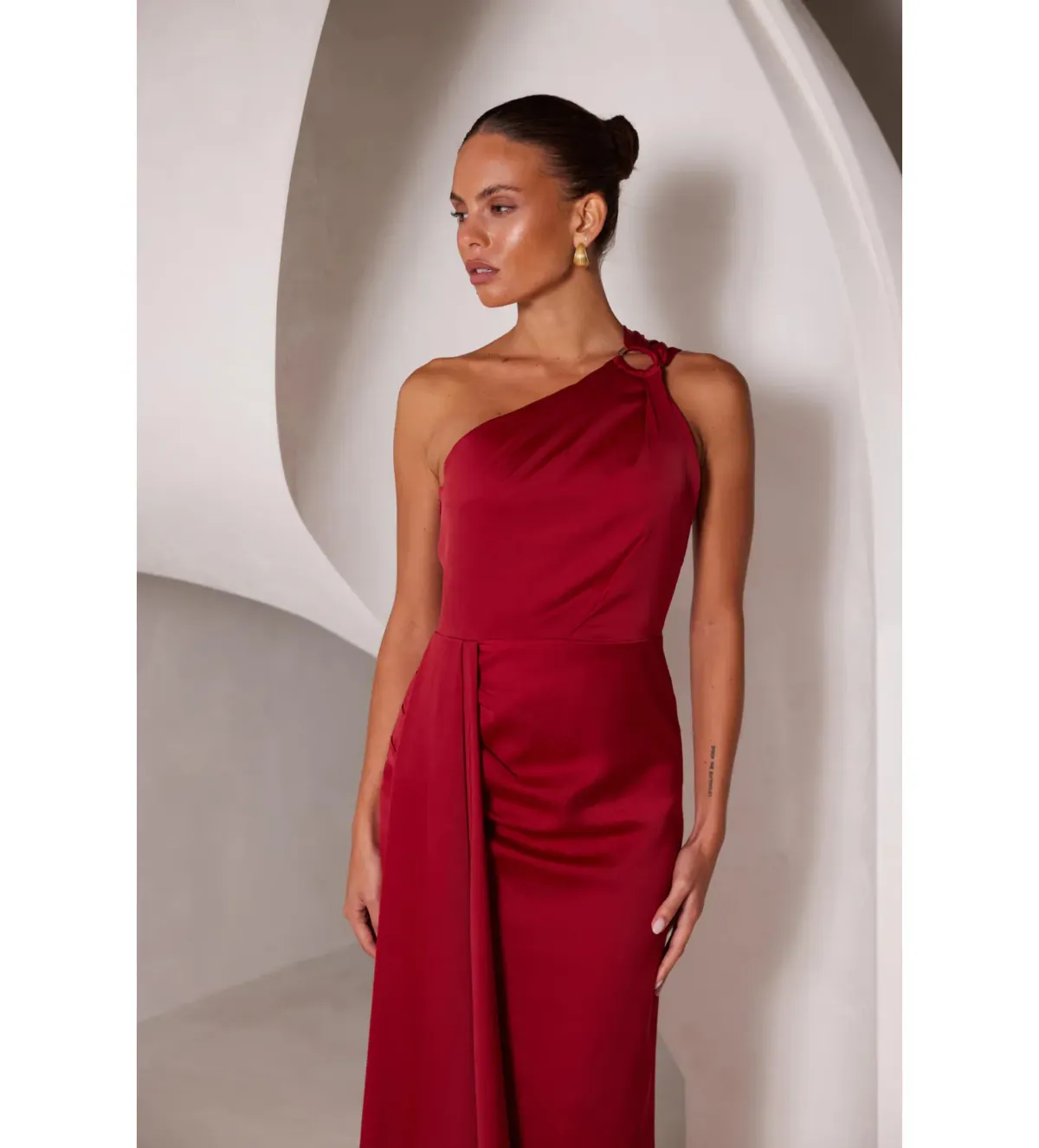 Elle Zeitoune Rhea Maxi Gown in Wine Size AU 14 - Image 4