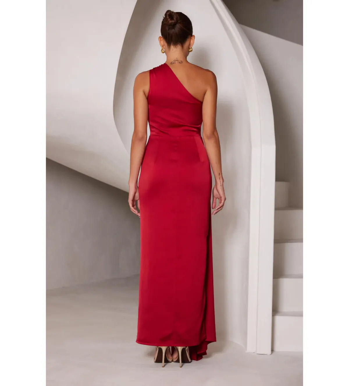 Elle Zeitoune Rhea Maxi Gown in Wine Size AU 14 - Image 5
