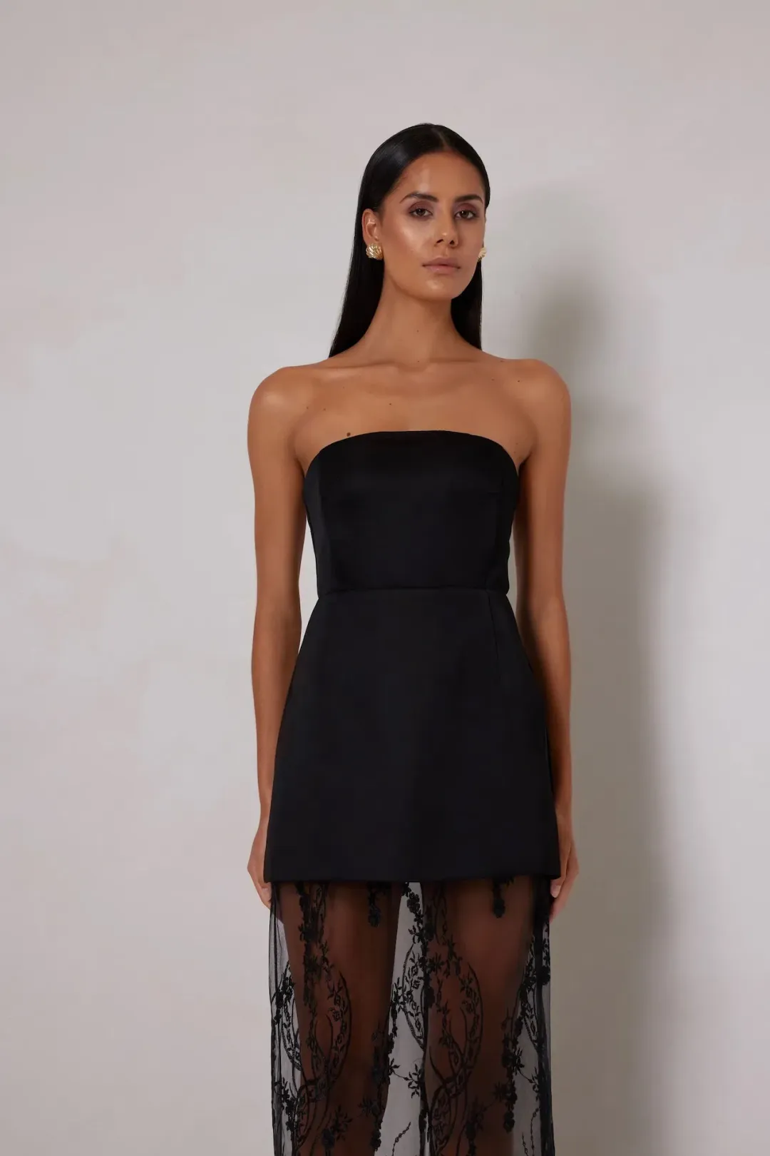 Elle Zeitoune Janice Mini Dress in Black Size AU 8 for rent on The Volte - main image