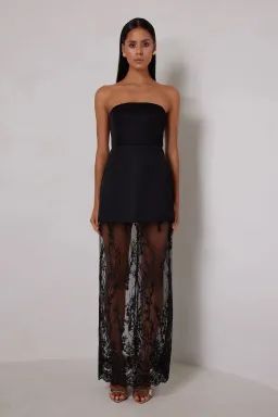 Elle Zeitoune Janice Mini Dress in Black Size AU 8 for rent on The Volte - image 1