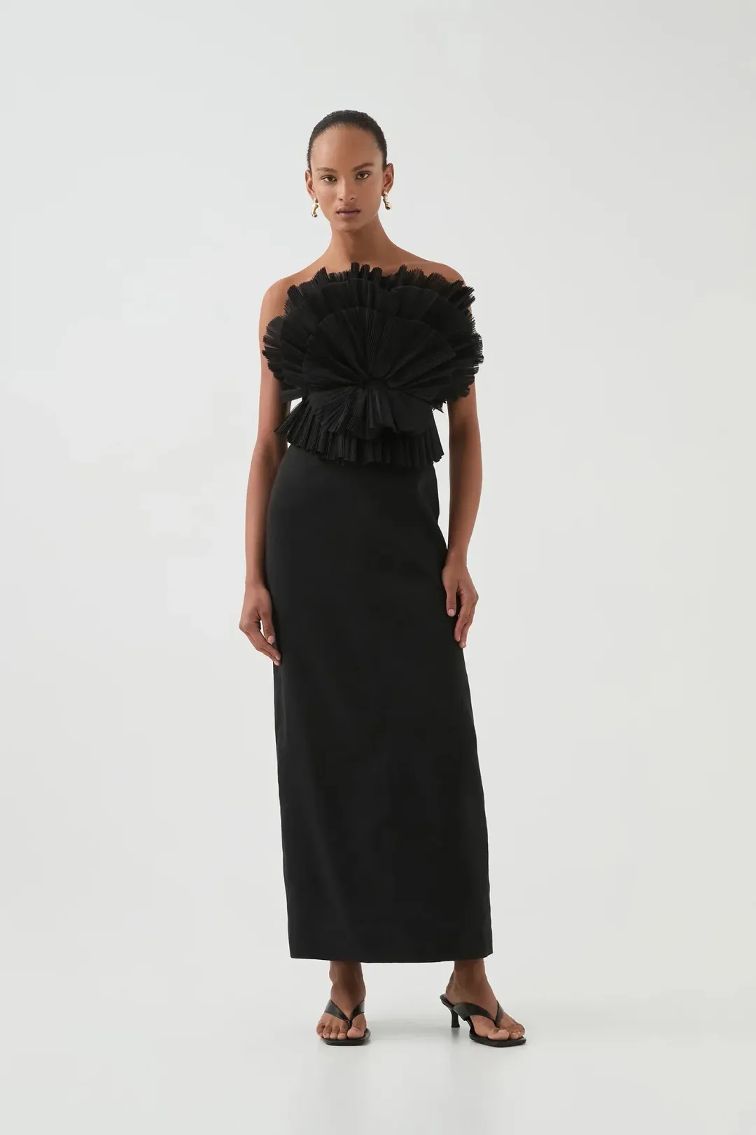 Aje Kira Midi Dress Black Size AU 10 for rent on The Volte - main image