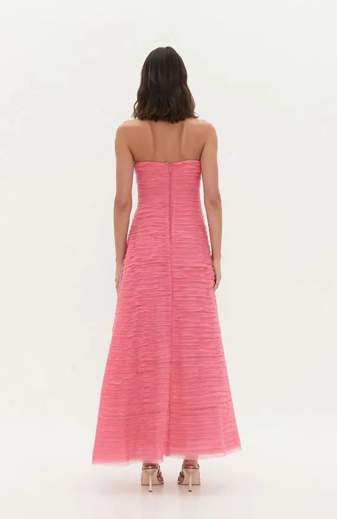 Aje Soundscape Maxi Dress in Guava Pink Size AU6 for rent on The Volte - main image