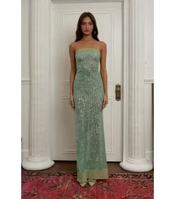 Fait Par Foutch Elizabeth Maxi Dress in Malachine Size AU 10 for rent on The Volte - image 3