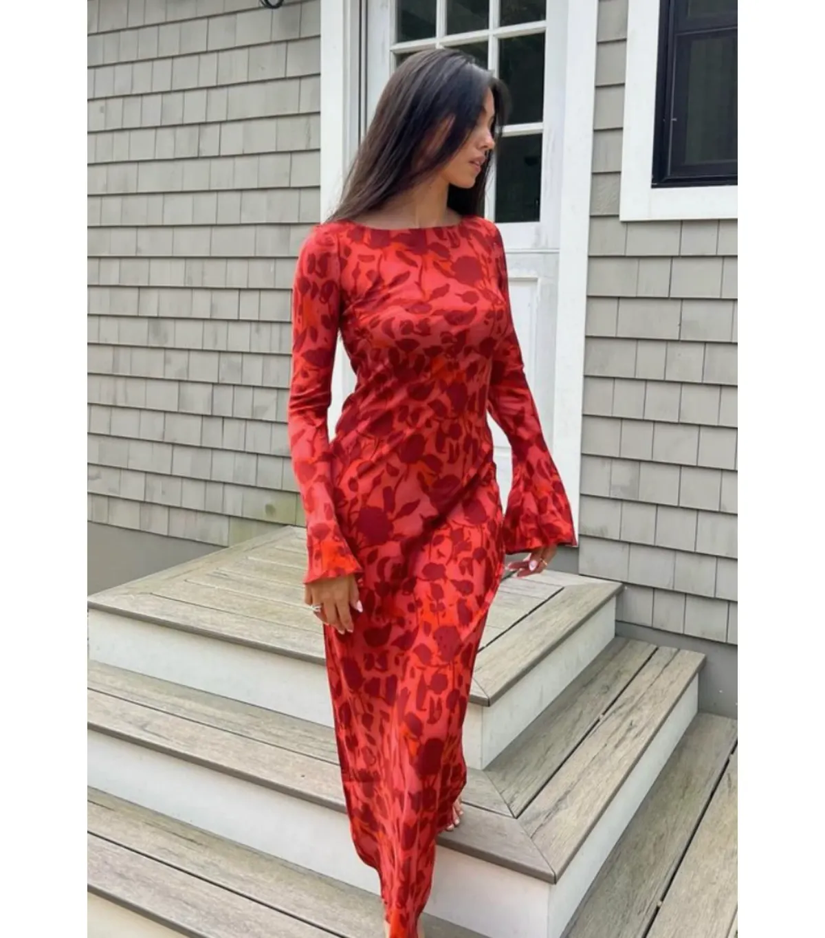Realisation Par Gia Maxi Dress Red Print Size AU 10 - Image 2