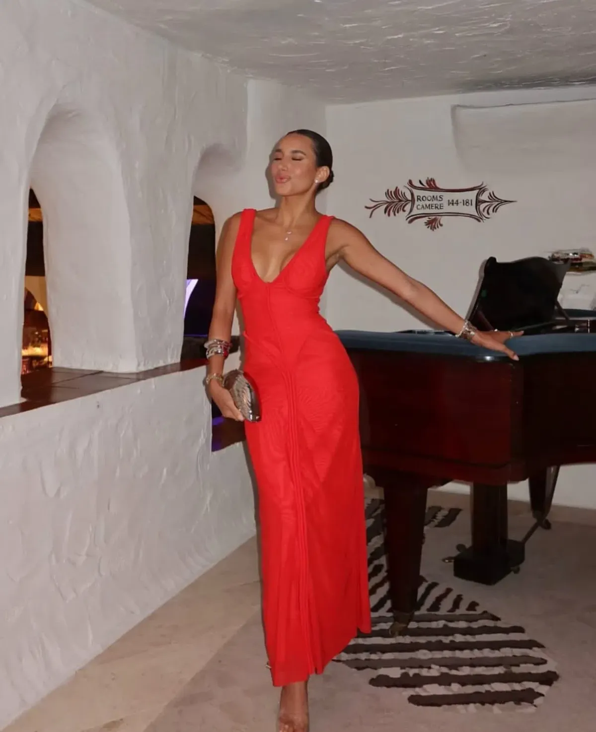 Significant Other Tillie Midi Dress Red Size AU 8 - Image 1