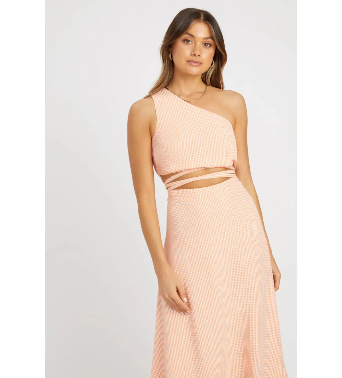 Kookai Brady Tie Top and Midi Skirt Set in Multi Size AU 12 - Image 3