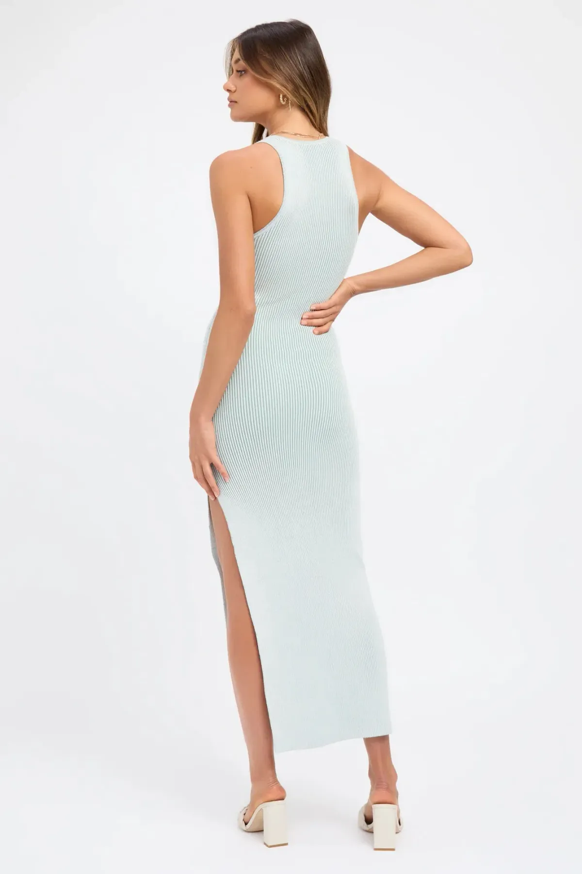 Kookai Cece Scoop Midi Dress Sage Size 14/L - Image 3