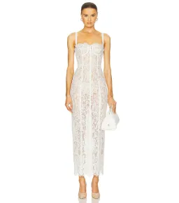 Helsa The Lace Column Midi Dress White Size 8/S for rent on The Volte - image 2