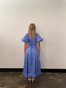 Aje Alma Midi Dress Blue Size 12 for rent on The Volte - image 4