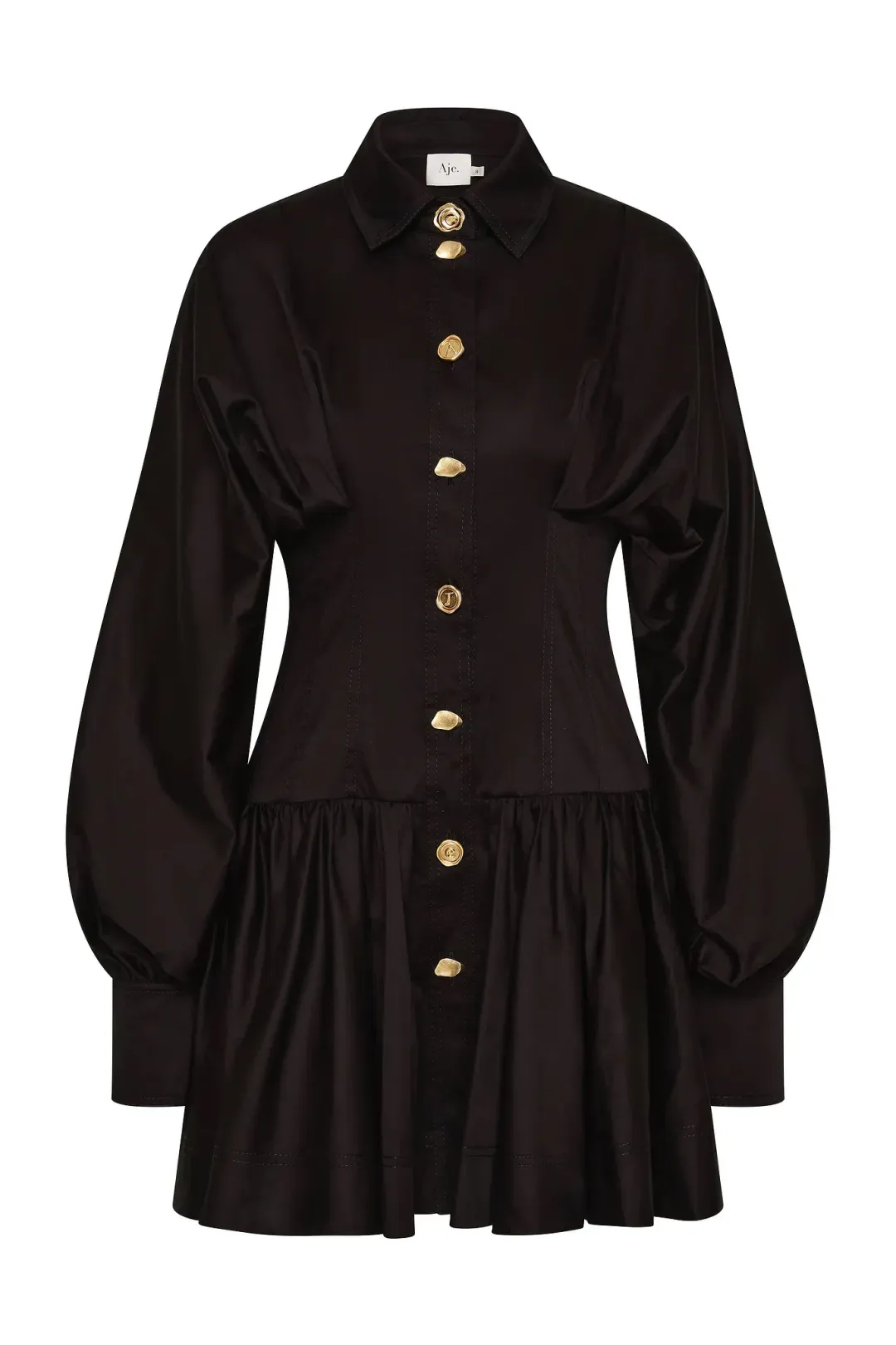 Aje Alexa Long Sleeve Mini Dress / Black / Size 6 for rent on The Volte - main image