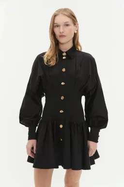 Aje Alexa Long Sleeve Mini Dress in Black Size AU 10 for rent on The Volte - image 1