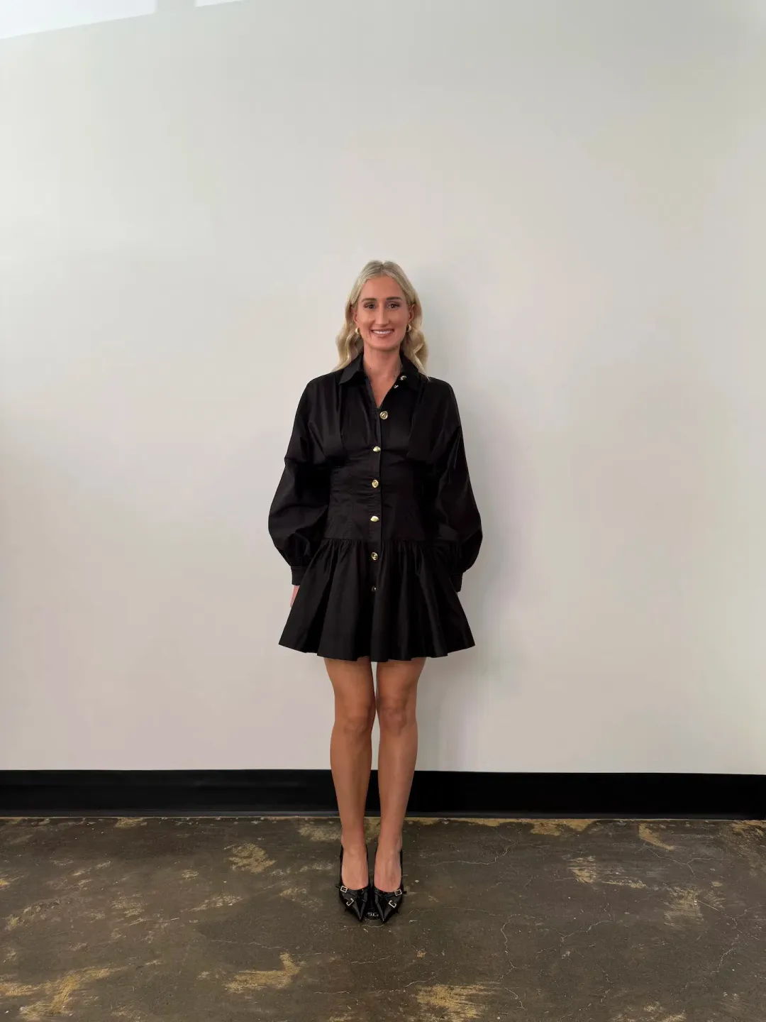 Aje Alexa Long Sleeve Mini Dress in Black Size AU 10 for rent on The Volte - main image