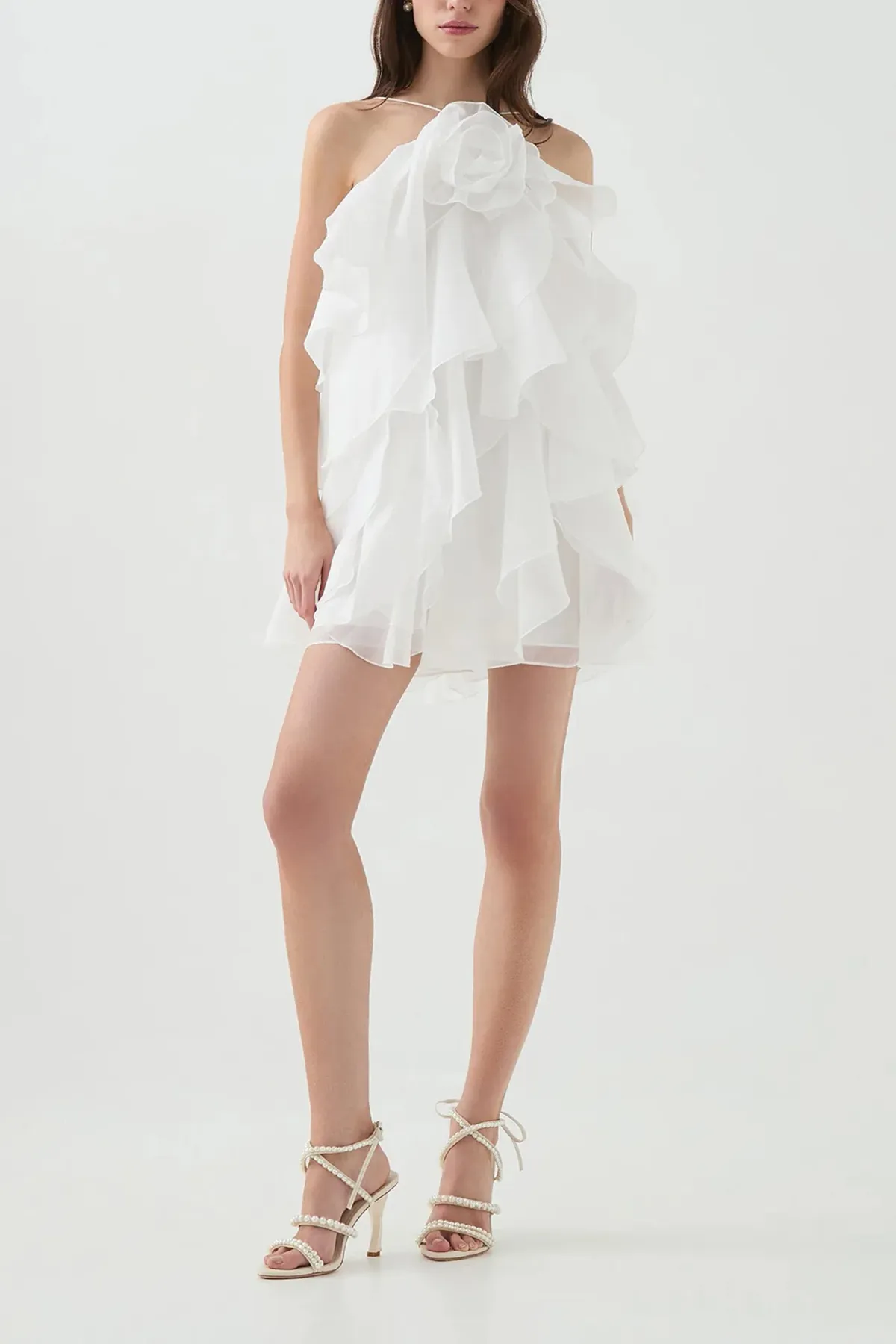 Aje Pandorea Layered Mini Dress in Ivory Size AU8 - Image 1