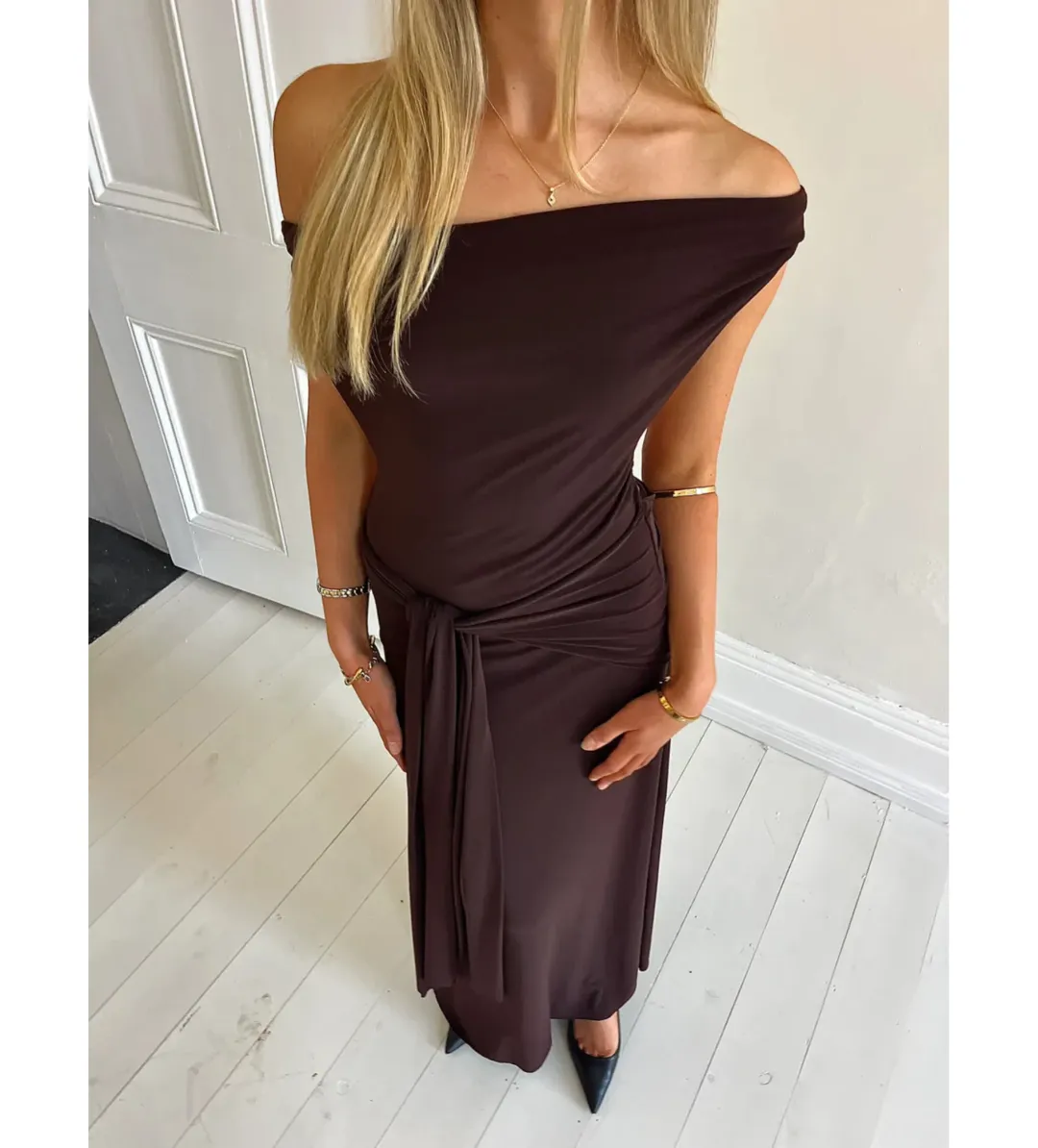 La Marie Nadia Maxi Dress Brown Size 8 for rent on The Volte - main image