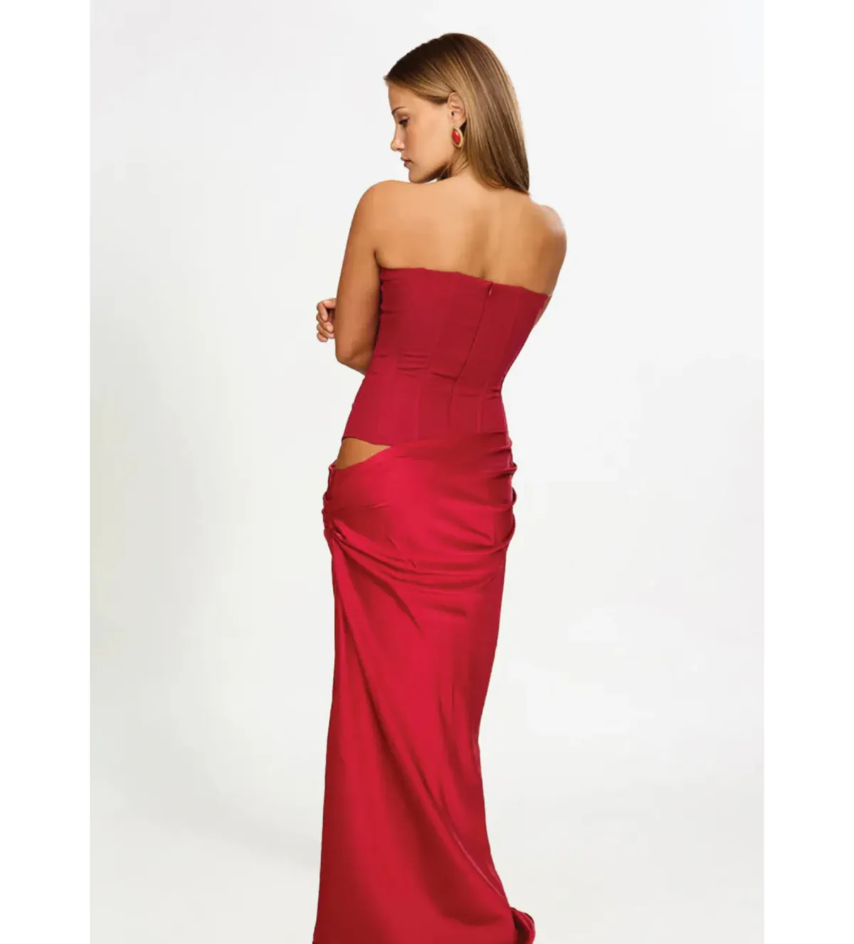 Hntr The Label Huxley Gown Maxi Dress In Wine Size AU 8 - Image 4
