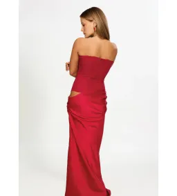 Hntr The Label Huxley Gown Maxi Dress In Wine Size AU 8 for rent on The Volte - image 4