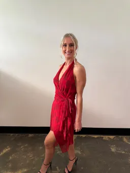 Bec and Bridge Ruby Wrap Midi Dress in Cherry Floral Size AU6 for rent on The Volte - image 5