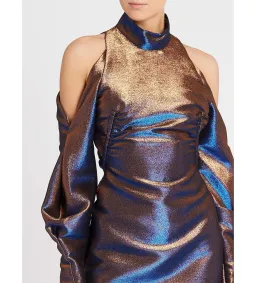 Camilla and Marc Bella Mini Dress in Metallic Cobalt Size 4 for rent on The Volte - image 5