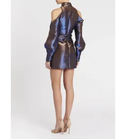 Camilla and Marc Bella Mini Dress in Metallic Cobalt Size 4 for rent on The Volte - image 3