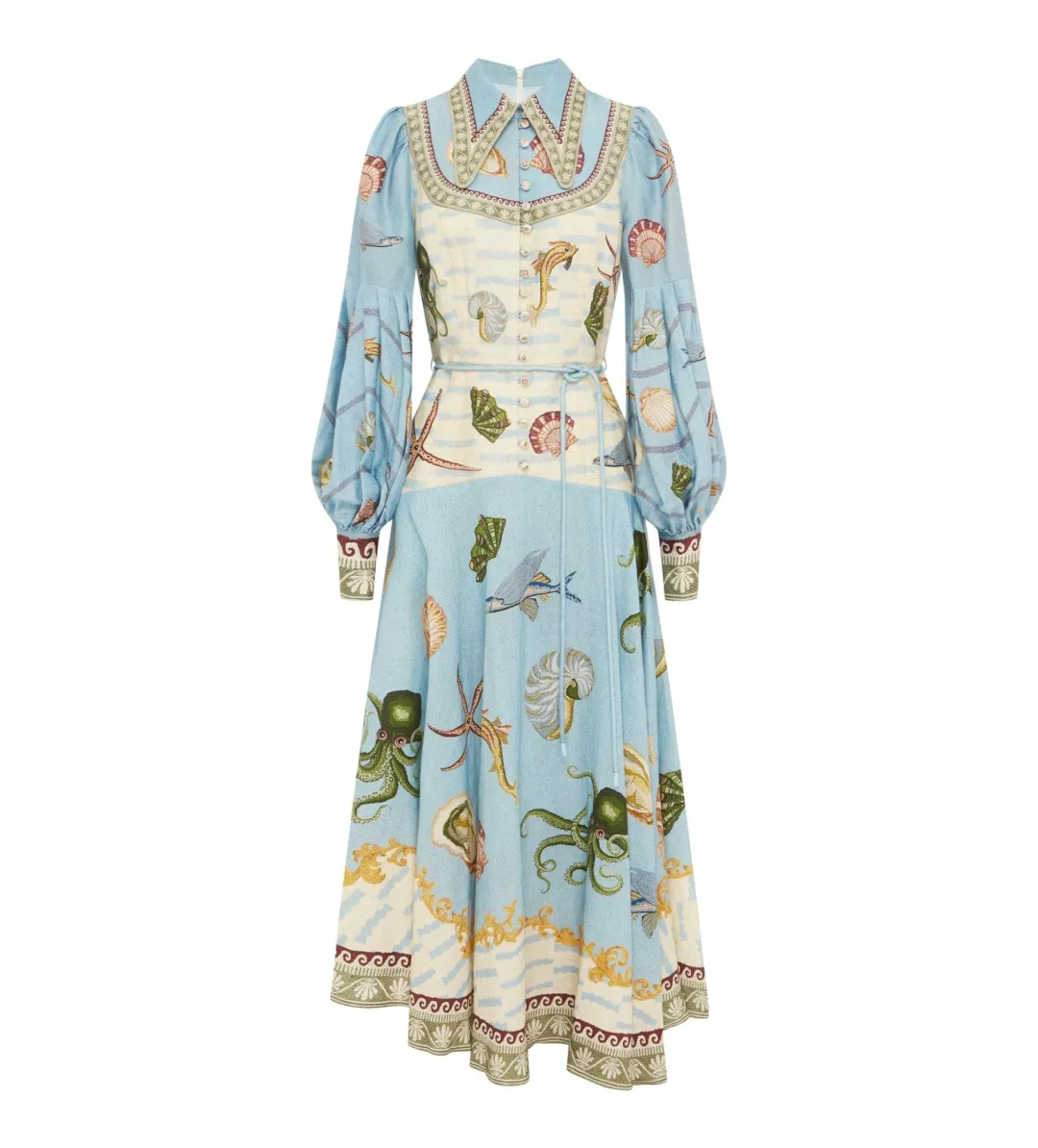 Alemais Bath House Shirt Midi Dress Print Size 16 for rent on The Volte - main image