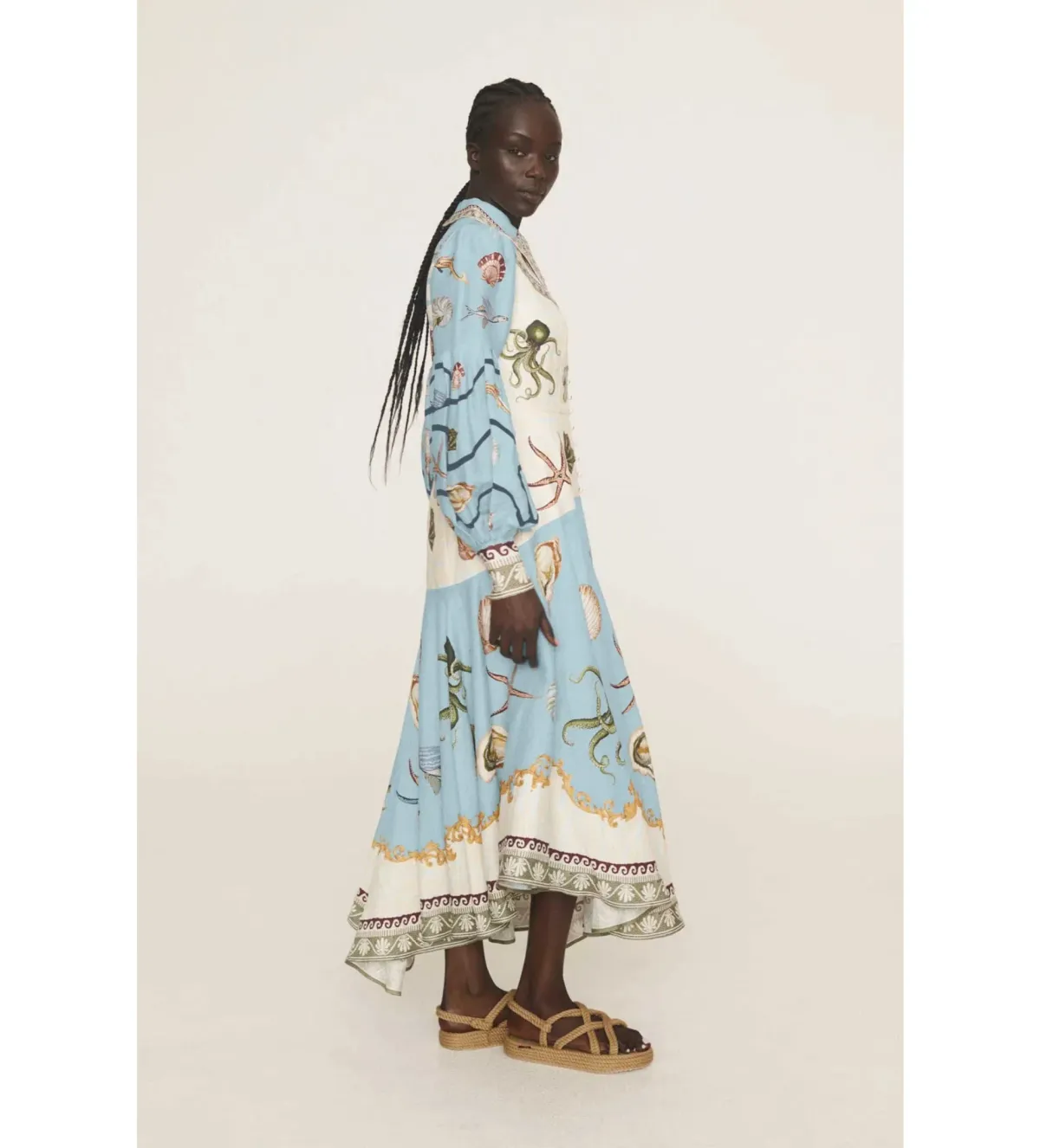 Alemais Bath House Shirt Midi Dress Print Size 16 - Image 6