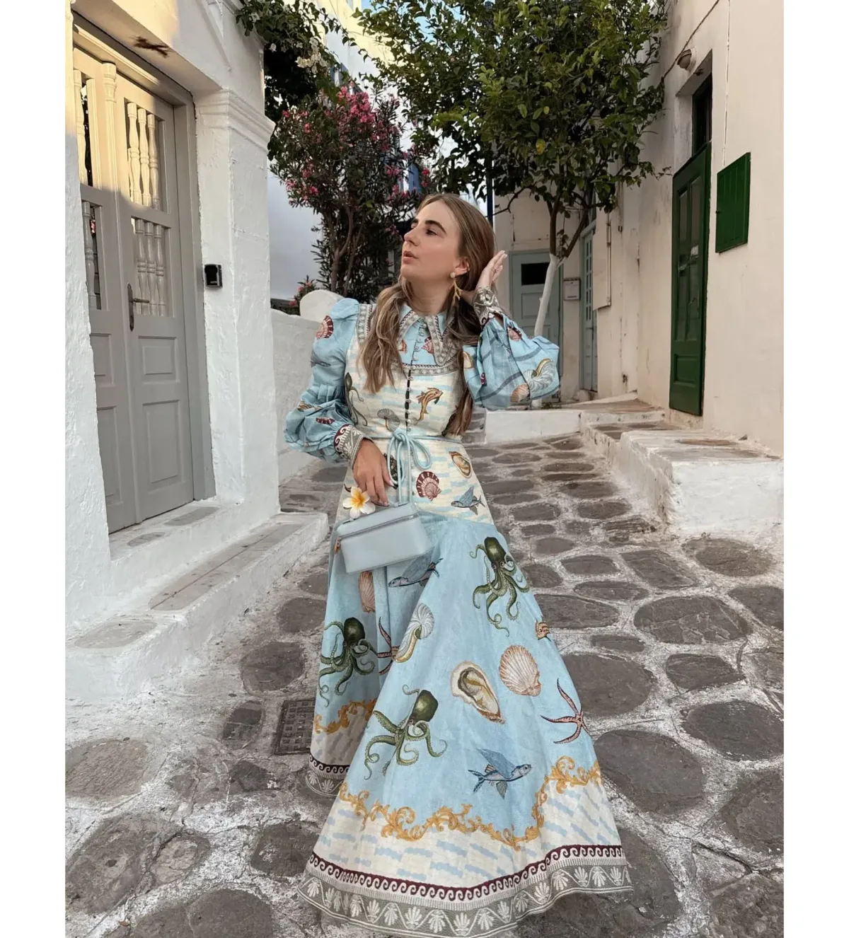 Alemais Bath House Shirt Midi Dress Print Size 16 - Image 1