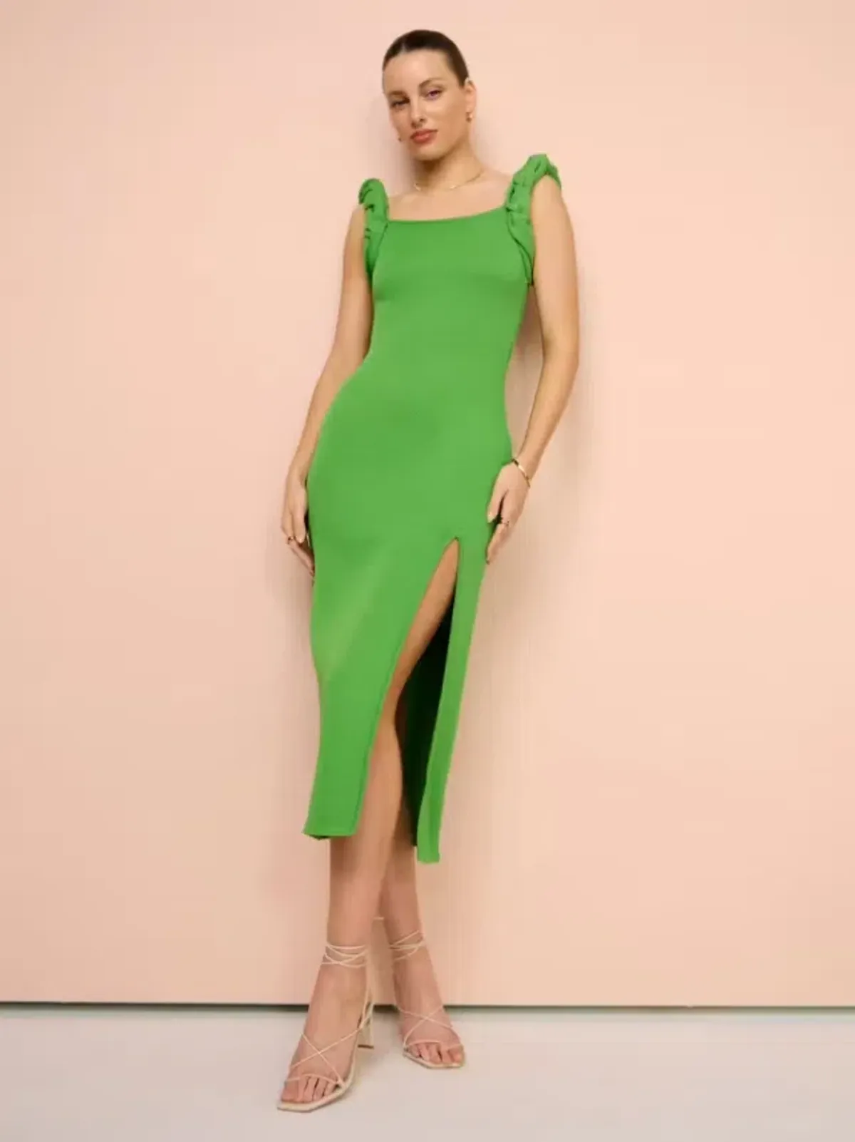 Rachel Gilbert Rosetta Dress Midi Green Size AU 12 for rent on The Volte - main image