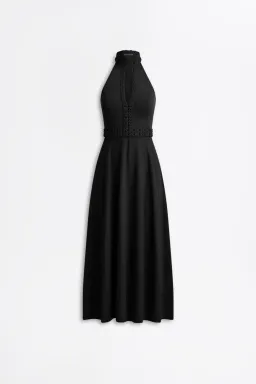 Scanlan Theodore Crepe Knit Daisy Sleeveless Midi Dress Black Size 8 for rent on The Volte - image 5