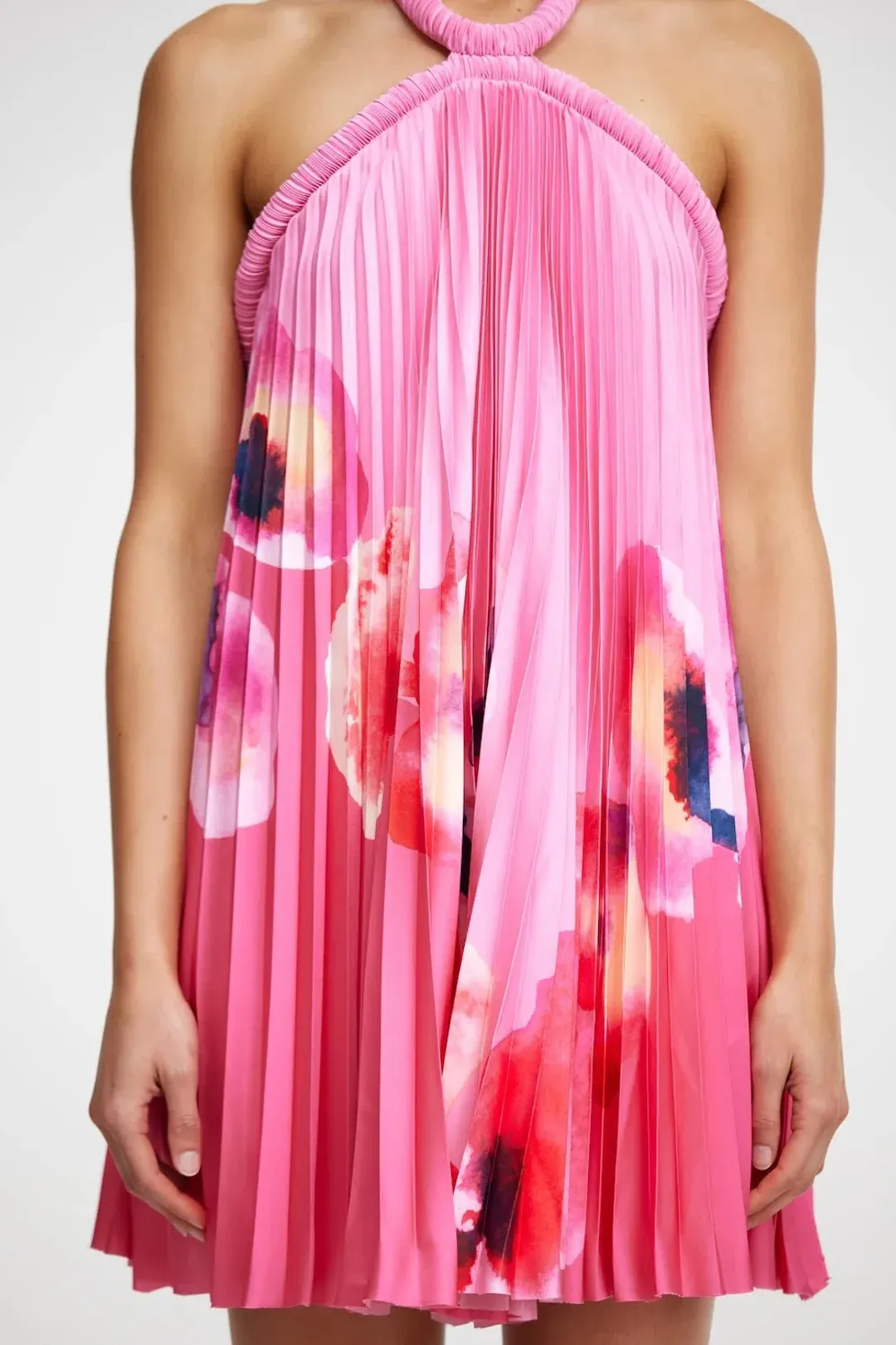 Acler Fixby Mini Dress Pink Floral Size 12 for rent on The Volte - main image