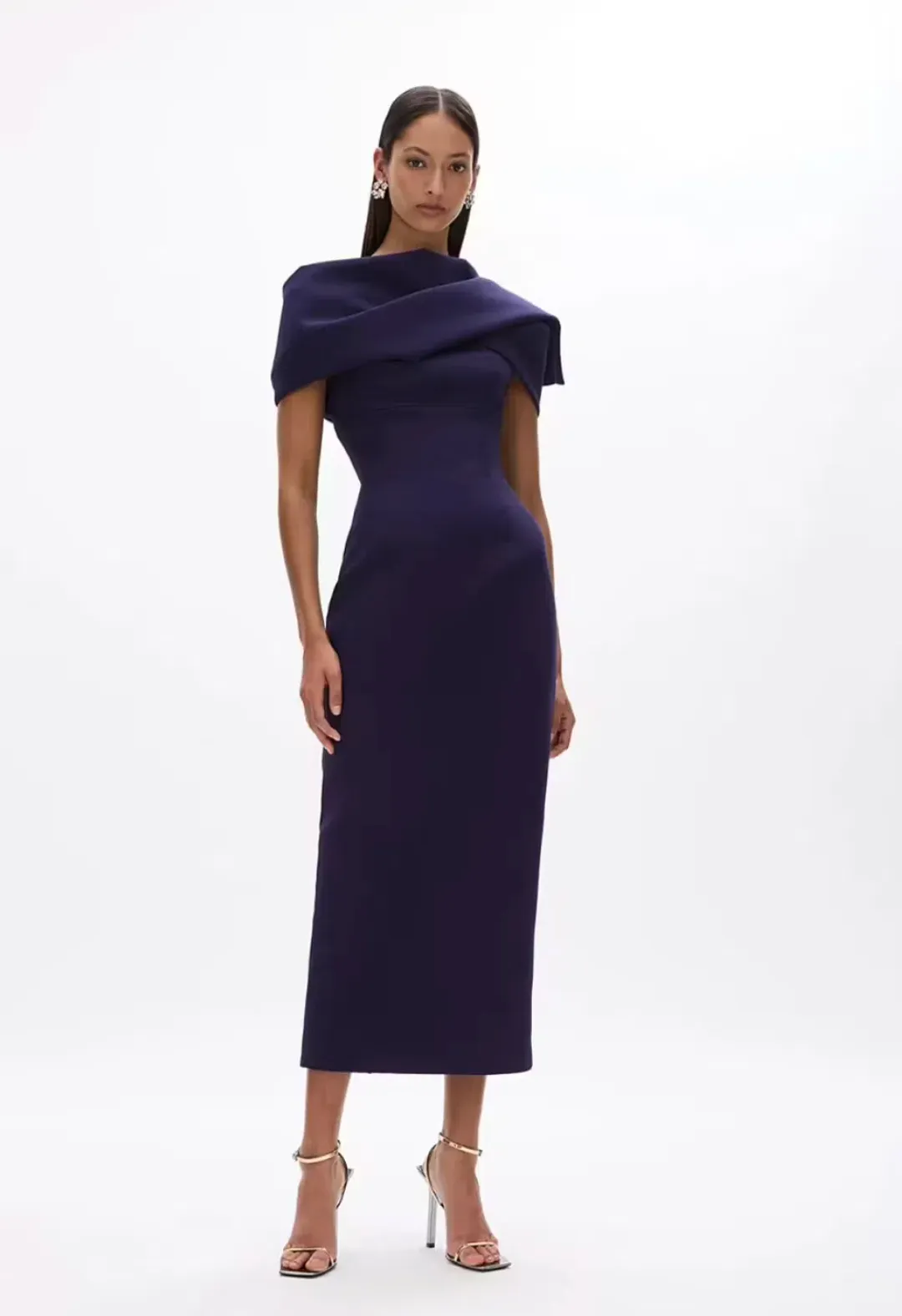 Rachel Gilbert Clara Midi Dress Dark Indigo Size 2 / AU 10 for rent on The Volte - main image