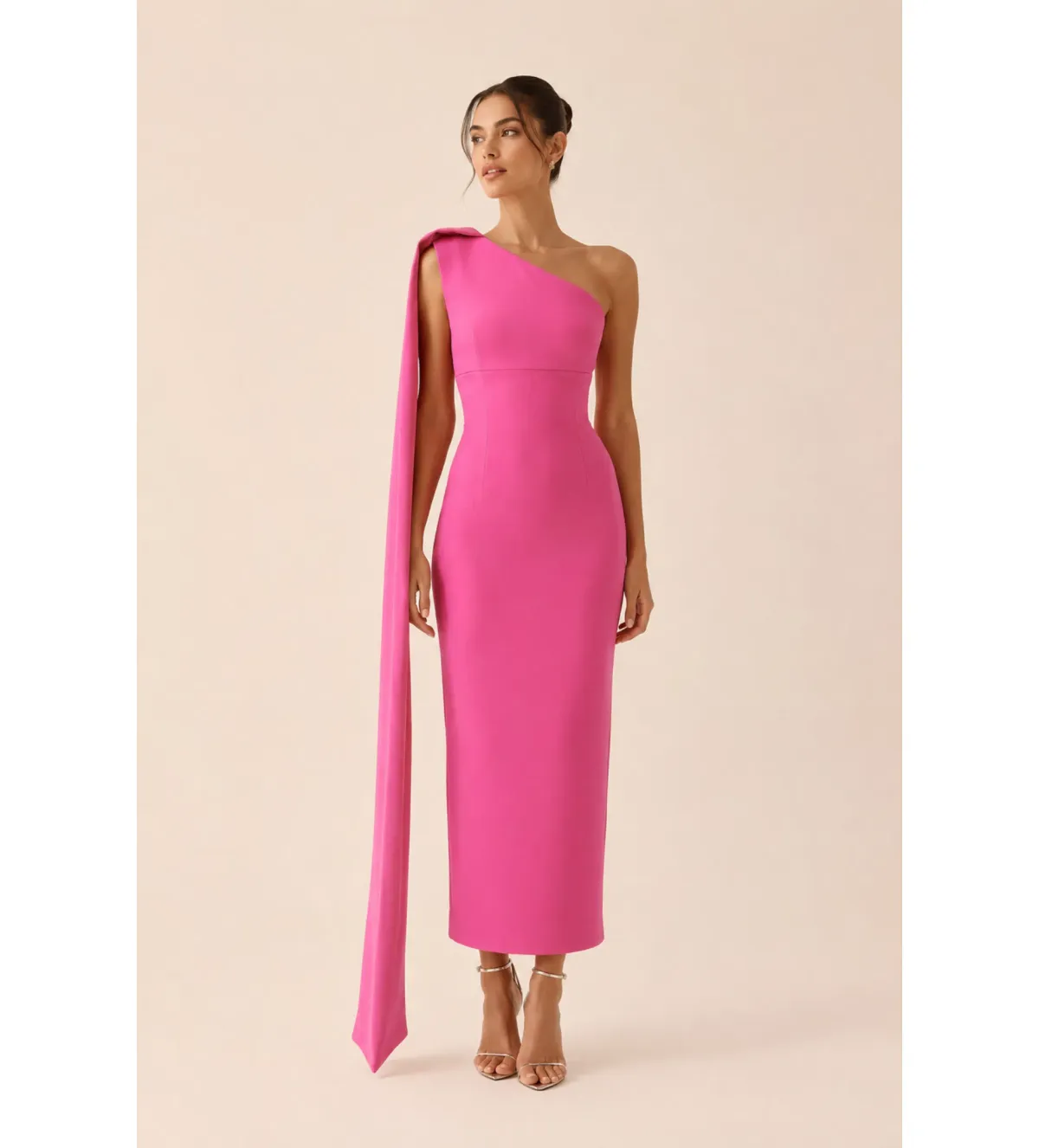 Rachel Gilbert Clara Midi Dress in Hot Pink Size 3/AU12 - Image 1