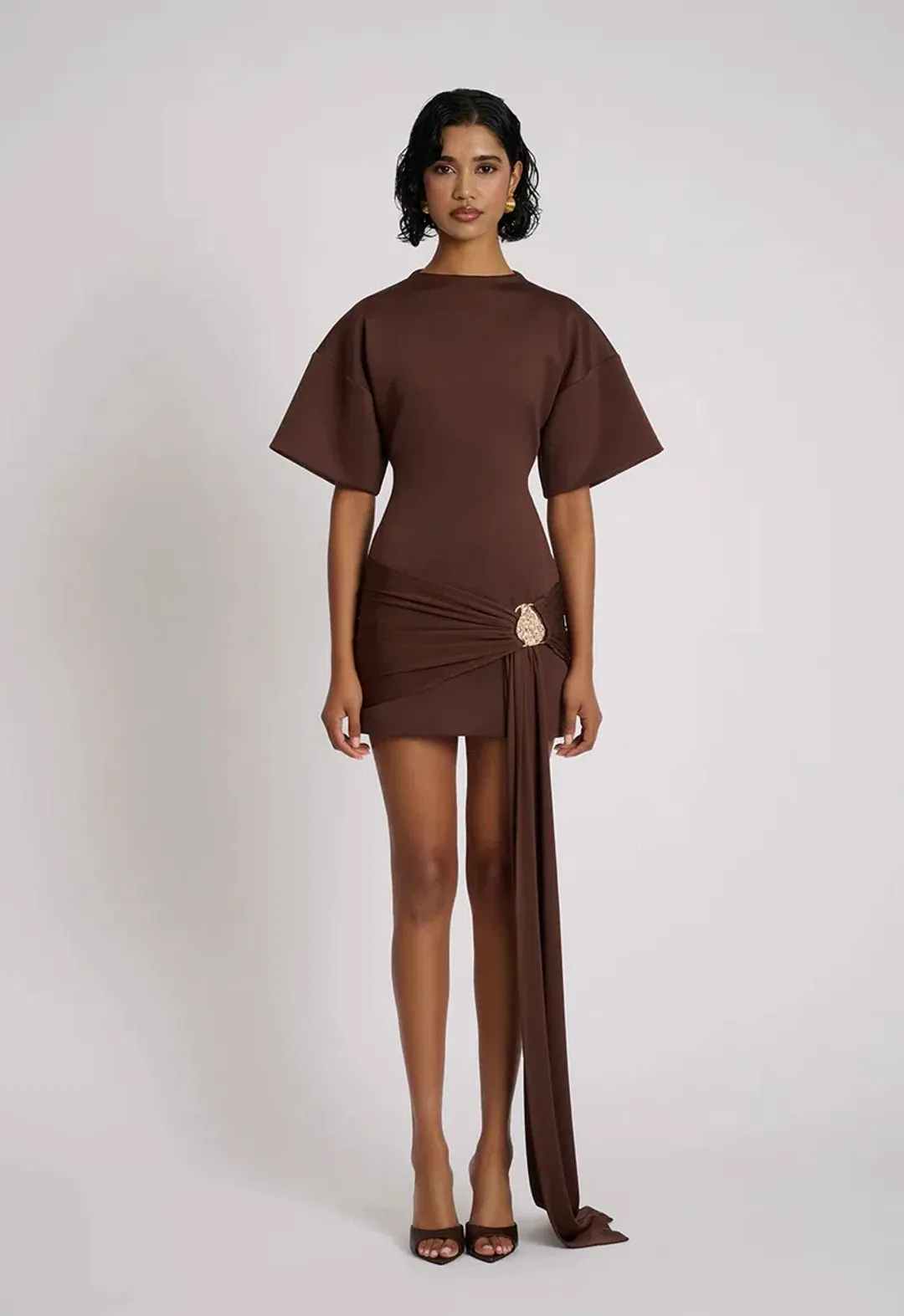 Eliya The Label MAXINE DRESS | CHOCOLATE Size 8 for rent on The Volte - main image