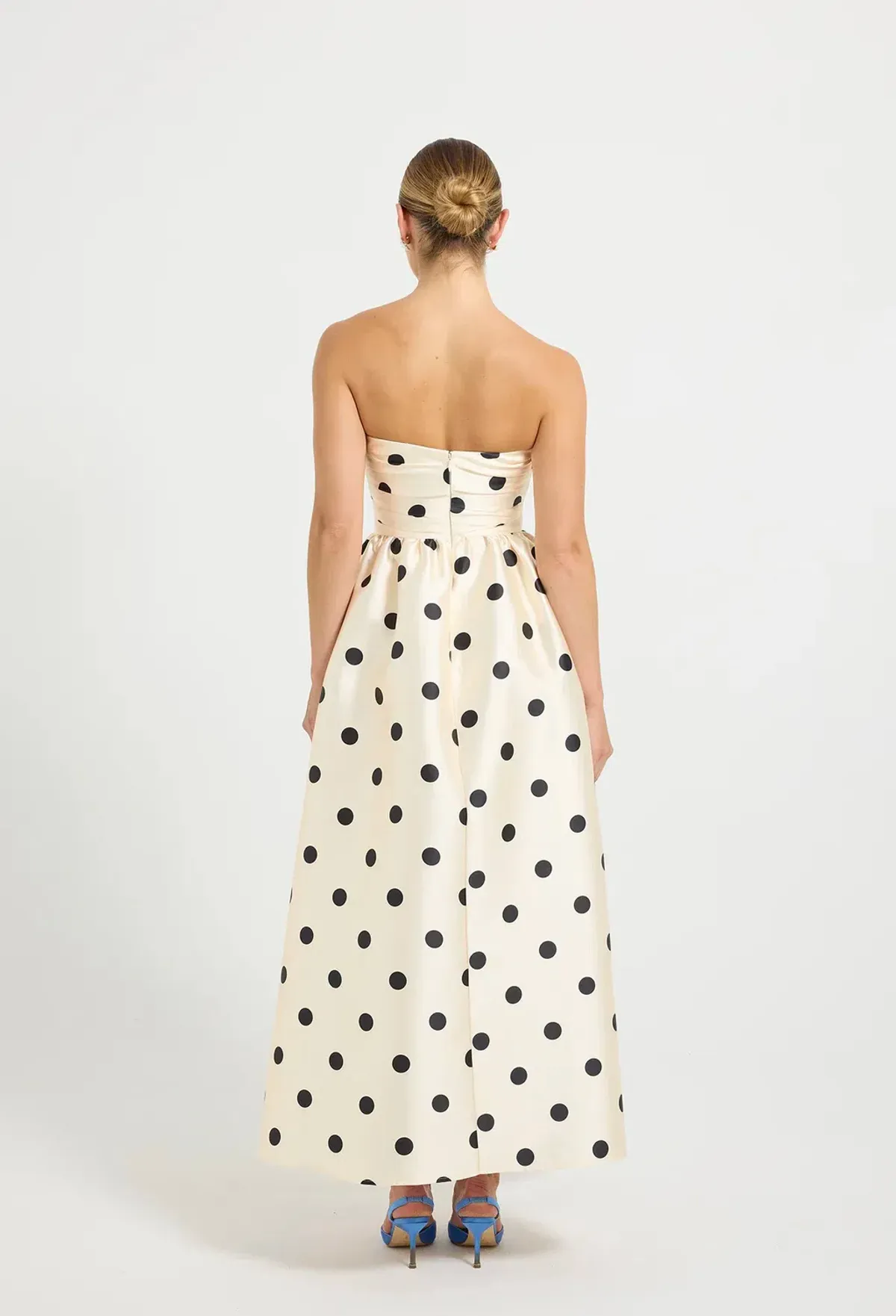 Pasduchas Dottie Strapless Midi Dress Cream Size AU 8 - Image 2