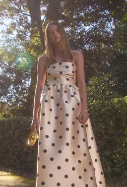 Pasduchas Dottie Strapless Midi Dress Cream Size AU 8 for rent on The Volte - image 3