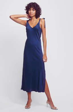 Silk Laundry Tie Shoulder Dress Navy size 12 for rent on The Volte - image 1