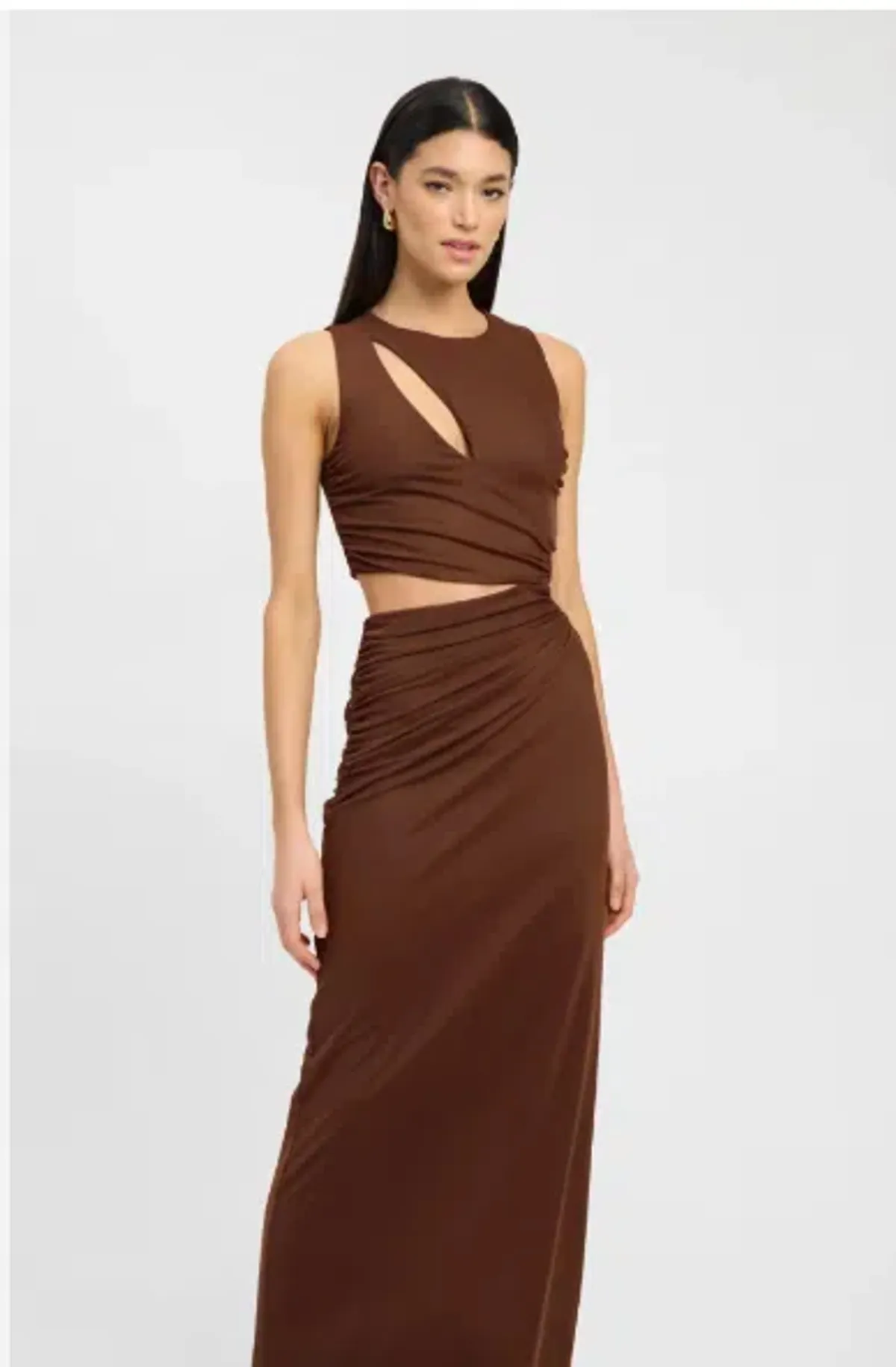 Kookai Bolt Cut Dress Brown Size 10 - Image 3