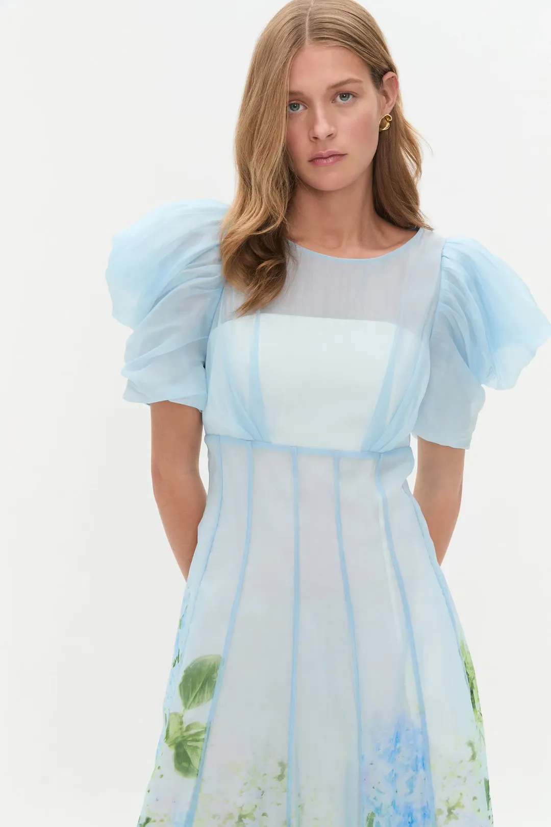 Aje Clementine Midi Dress Blue Size 8 for rent on The Volte - main image