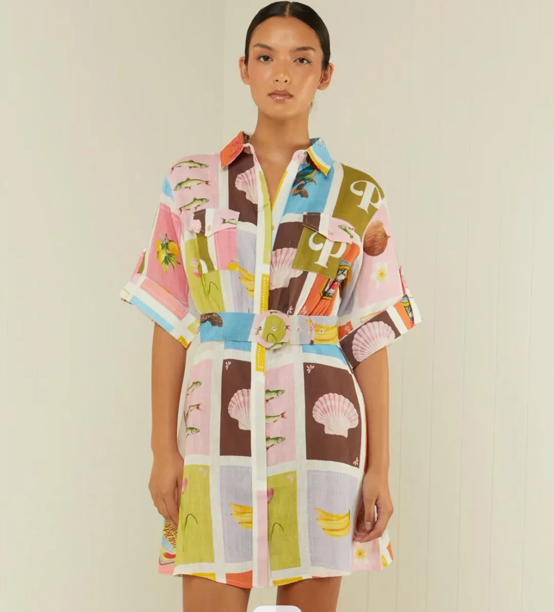 Palm Noosa Camellia Dress Multi Size 10 for rent on The Volte - main image