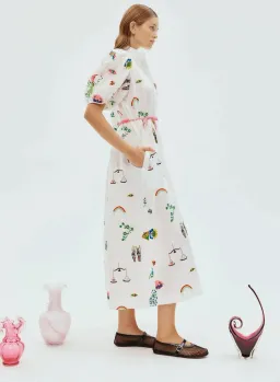 Alemais Atticus Embroidered Shirtdress White/Print Size 10 for rent on The Volte - image 4