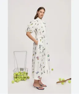 Alemais Atticus Embroidered Shirtdress White/Print Size 10 for rent on The Volte - image 1