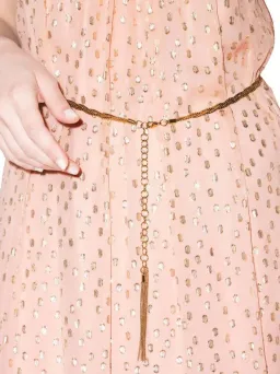 Zimmermann Metallic Dot Tie Neck Midi Dress Blush Size 2 /AU 12 for rent on The Volte - image 5