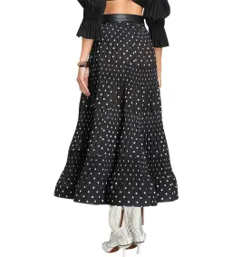 Zimmermann Tiered Plissé Voile Midi Skirt Polka Dot Size 0 AU 8 for rent on The Volte - image 3