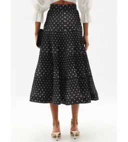 Zimmermann Tiered Plissé Voile Midi Skirt Polka Dot Size 0 AU 8 for rent on The Volte - image 4