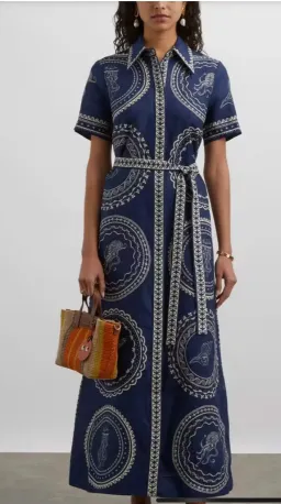 Alemais Oceane Linen Shirt Dress Blue Size 10 for rent on The Volte - image 2