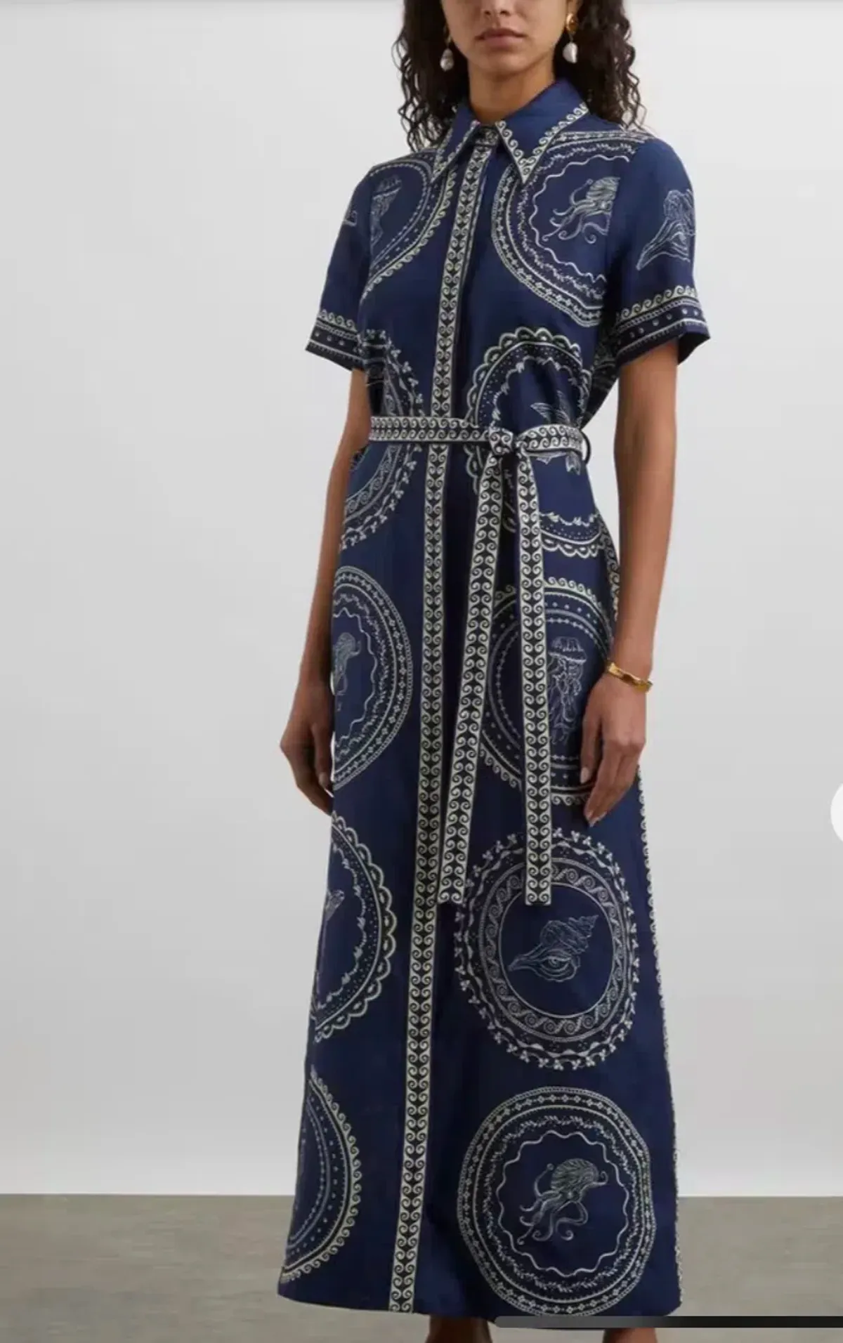 Alemais Oceane Linen Shirt Dress Blue Size 10 - Image 3