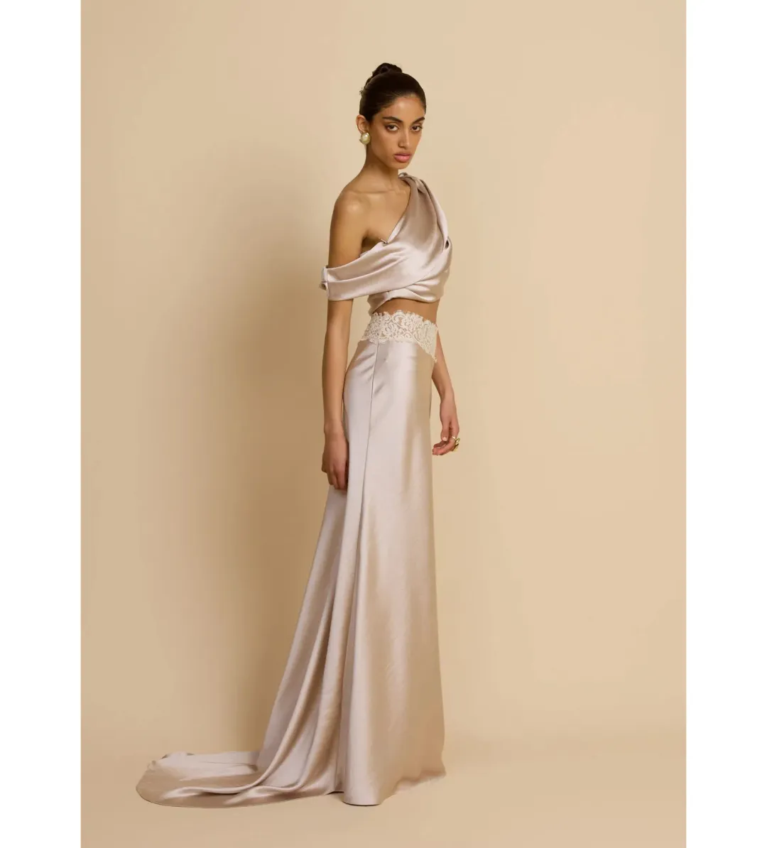 Arcina Ori Anaya Top and Maxi Skirt Set Oyster Size S AU 8 for rent on The Volte - main image