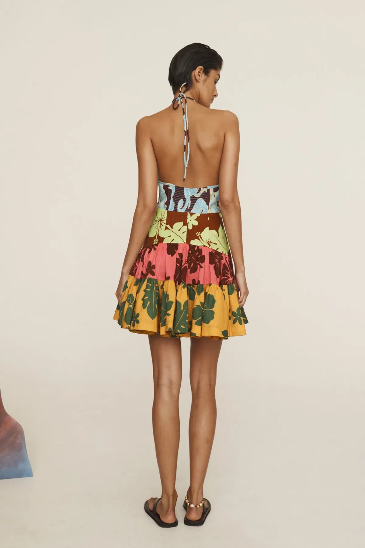 Alemais Poppy Spliced Mini Dress Multi Print Size 16 - Image 3